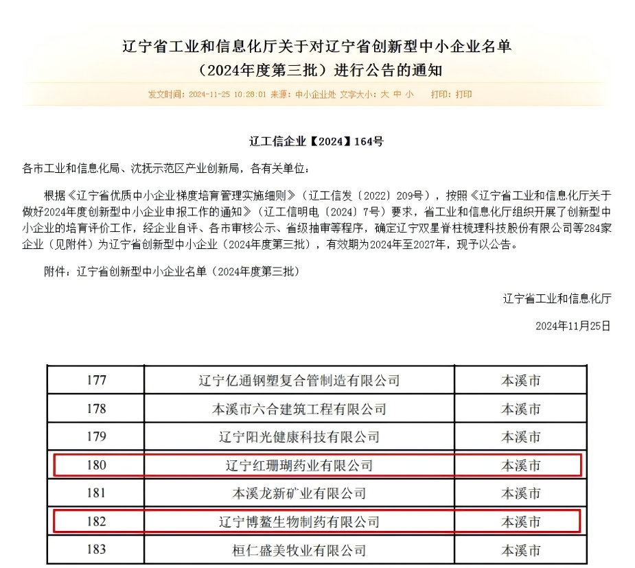 【藥都要聞】本溪高新區(qū)再添兩家創(chuàng)新型中小企業(yè)